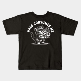 Rage Consumes Me Cat Kids T-Shirt